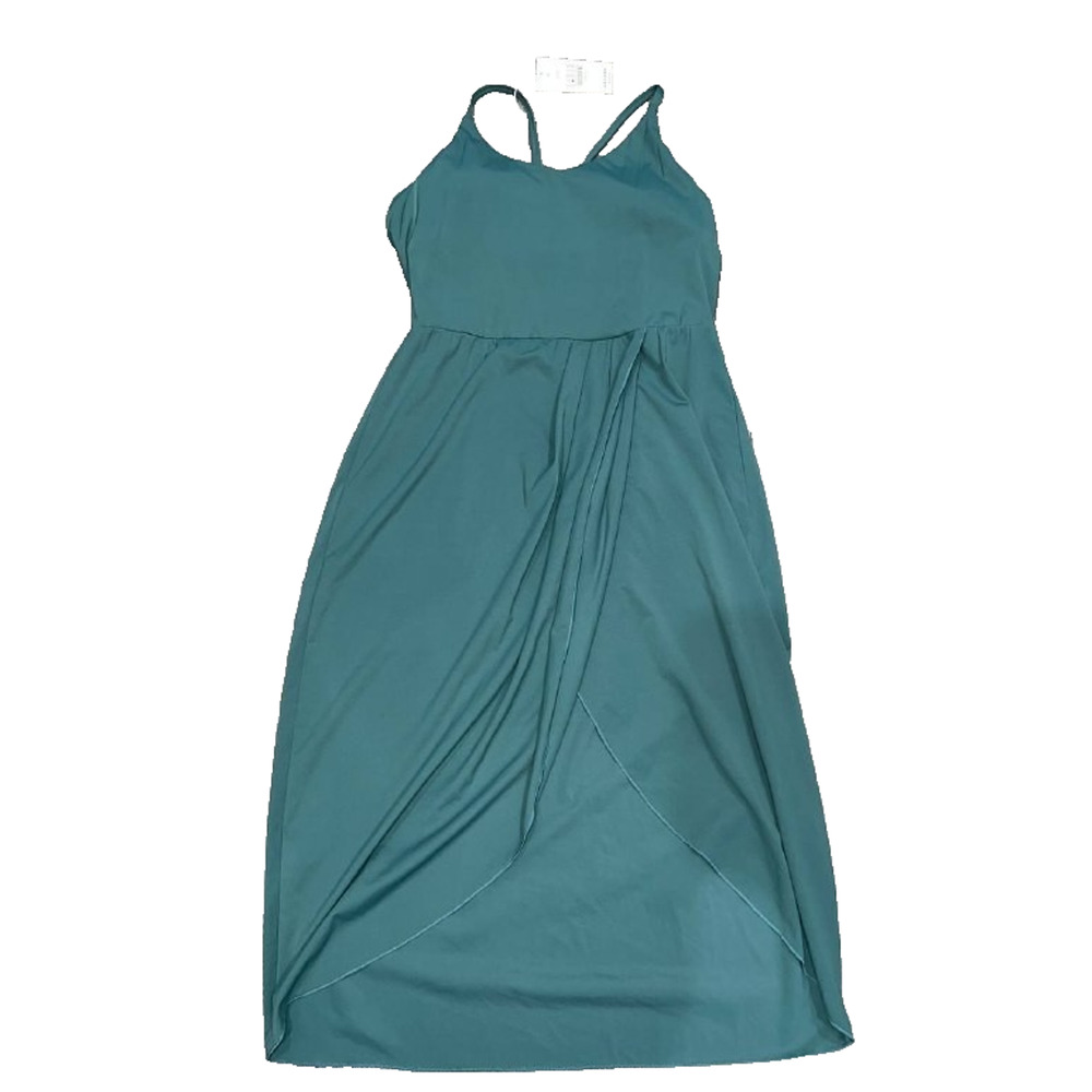 Halara racer back split asymmetrical hem split dress blue spruce XL A006120 - Picture 3 of 10